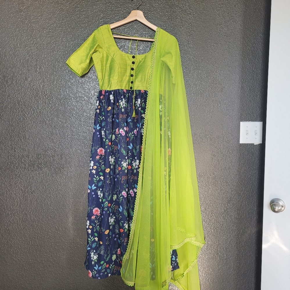 Indian Pakistani Anarkali gown with dupatta